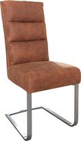 "invicta INTERIOR" Dizainerio konsolinė kėdė "Comfort Vintage Light Brown Flat Steel Brushed Stainless Steel