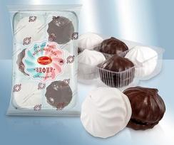"Lackmann Zefir Foam Sugar Assorti" su šokoladiniu glajumi ir be jo, zefyrai 5 vnt. (5 x 350 g)