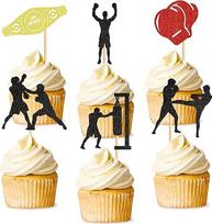 30 dėžučių pakuotė Cupcake Toppers Boksas Rungtynės Cake Topper Sporto Cake Dekoravimas Boksas Kova tema Šalies apdaila Sporto Šalies apdaila