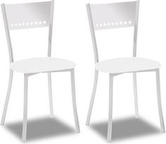 ASTIMESA SCMGBL Dvi virtuvės kėdės, metalinės, baltos spalvos, sėdynės aukštis 45 cm