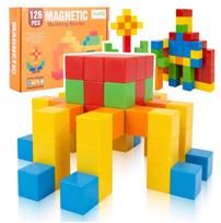 Magnetinis kubelių konstruktorius, 2D, 3D, 126vnt.