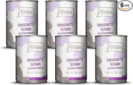MjAMjAM Premium drėgnas ėdalas katėms, skanus kalakutienos ir gardžių morkų ėdalas, 6 vnt. (6 x 400 g), be grūdų, su papildoma mėsa