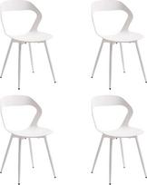 Rinkinys su 4 miegamaisiais; Küchenstühle mit Hohlrücken-Design; Sitz aus Polypropylen und robuste Metallbeine (weiß)