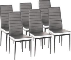 SGS patikrintos valgomojo kėdės, storos minkštos sėdynės, valgomojo kambario kėdės, modernios valgomojo kėdės, 42 x 48 x 98 cm (6, pilkos ir baltos spalvos)