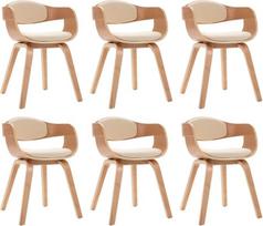 vidaXL 6 x Bentwood valgomojo kėdės, virtuvės kėdės, svetainės kėdės, minkštos kėdės, kėdės, valgomojo kėdės, valgomojo kėdės, dirbtinė oda