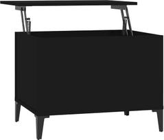 vidaXL Kavos staliukas Reguliuojamo aukščio svetainės staliukas Šoninis staliukas Sofos staliukas Arbatos staliukas Kavos staliukas Juodas 60 x 44,5 x 45 cm Medienos medžiaga