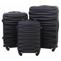 Vidutinis plastikinis lagaminas Gravitt 117 V Juodas