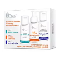 AVA LABORATORIUM_SET Namų eksfoliacijos rinkinys riebalų šalinimo preparatas 50 ml + mandelino rūgštis 15 % 50 ml + neutralizatorius 50 ml