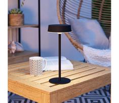 Eglo 75876-LED SIMERI reguliuojama saulės įkraunama stalinė lempa LED/3W/5V 1800mAh IP44 juoda