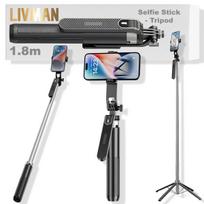 Asmenukių lazda ("Selfie sticks") LIVMAN P180 - daugiafunkcis asmenukių lazdas ir trikojis su nuotolinio valdymo pultu, 1,8m