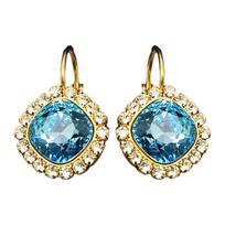 Auskarai moterims DiamondSky „Glare III (Aquamarine Blue)“ su Swarovski kristalais