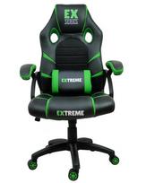 Žaidimų kėdė Extreme EX Green su supimo funkcija ir žaidimų ratukais
