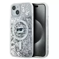 Karl Lagerfeld KLHMP15MLGCHSGH iPhone 15 Plus | 14 Plus 6.1" hard case, transparent, liquid glitter, Choupette Head, MagSafe