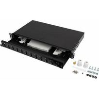 Konwerter światłowodowy Lanberg Przełącznica światłowodowa 12xSC Duplex / 12xLC Quad Rack 19" 1U Czarna + akcesoria | FOP1-12SD-LQB | 5901969430622