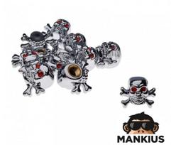 Ventilių dangteliai SKULL/BONES CHROME 10 PCS