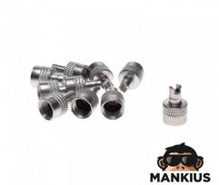 Ventilių dangteliai, TYRE VALVE 10-PCS PACK W/WRENCH