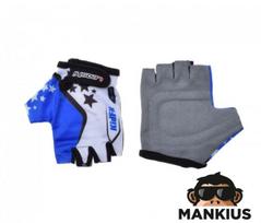 Vaikiškos dviratininko pirštinės WHITE/BLUE 5XS
