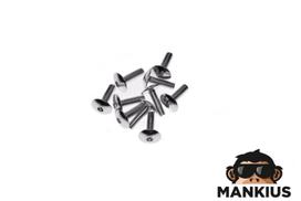 ALIUMINIŲ JUODŲ VARŽTŲ KOMPLEKTAS 6X20 SILVER 10 PCS PACK
