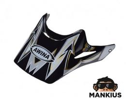 Šalmo snapelis, OFF-ROAD HELMET BLACK-SILVER-GOLD AJ032