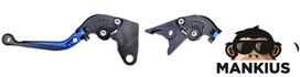 Rankenų komplektas, stabdžio + sankabos  CNC FOLDABLE FOR KAWASAKI BLUE