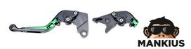 Rankenų komplektas, stabdžio + sankabos  CNC FOLDABLE FOR KAWASAKI GREEN