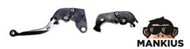 Rankenų komplektas, stabdžio + sankabos  CNC FOLDABLE FOR KAWASAKI SILVER