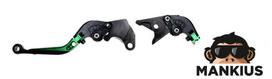Rankenų komplektas, stabdžio + sankabos  CNC FOLDABLE FOR SUZUKI GREEN