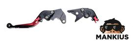 Rankenų komplektas, stabdžio + sankabos  CNC FOLDABLE FOR SUZUKI RED