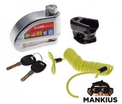 DISC LOCK WITH ALARM, ON VARIANT CHROME
