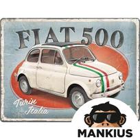 Skardinis ženkliukas 30x40 FIAT 500 TURIN ITALI 23351