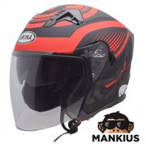 Motociklo šalmas OPEN FACE TYPE JK528 BLACK RED MATT M ECE