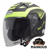 Motociklo šalmas OPEN FACE TYPE JK528 BLACK YELOW MATT M ECE