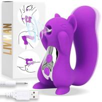 Voverės formos ir išvaizdos vibratorius bei klitorio stimuliatorius LIVMAN E-80 su 10 vibracijos ir 10 čiulpimo režimų
