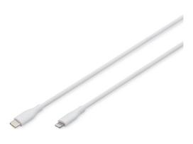 Digitus Lightning silicone connection cable, USB-C - Lightning, 1m | AK-600110-010-W