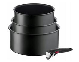 TEFAL Pot Set, 4 pcs | L7649453 Ingenio Ultimate | 16/18/20 cm | Aluminum | Black
