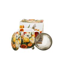 Puodelis DUO Tulpės porcelianinis su sieteliu 430 ml