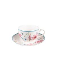 Puodelis su lėkštute CLAYRE Flowers 230 ml Porcelianinis