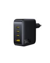 Sieninis įkroviklis EnerFill FH11 140W USB-A + 3xUSB-C QC PD3.1, juodas