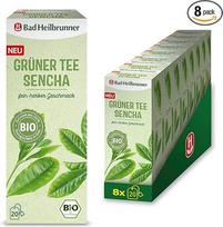 "Bad Heilbrunner" ekologiška žalioji arbata "Sencha" filtrų maišeliuose - harmoninga žalioji arbata iš žaliosios arbatos lapelių - švelnaus aromato ir švelnaus skonio (8 x 20 filtrų maišelių)