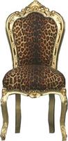 "Casa Padrino" baroko stiliaus valgomojo kėdė "Leopard / Gold" - Baldai