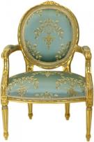 "Casa Padrino" prabangus baroko medalionas Salono kėdė Turquoise Pattern / Gold Model Versailles - Antikvarinio stiliaus baldai