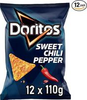 "Doritos" saldžiosios aitriosios paprikos - saldžiosios aitriosios paprikos skonio tortilijų užkandžiai iš kukurūzų (12 x 110 g) (pakuotės dizainas gali skirtis)