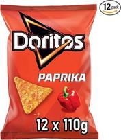 "Doritos Paprika Tortilla Nachos" su pipirų skoniu - sotus užkandis iš kukurūzų (12 x 110 g)