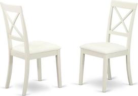 "East West Furniture" 2 dirbtinės odos valgomojo kėdžių komplektas - BOC-WHI-LC