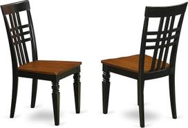 "East West Furniture" LGC-BCH-W "Logan" LGC-BCH-W Juodos ir vyšninės spalvos valgomojo kėdė su medine sėdyne