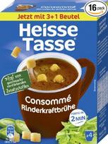 "Erasco Hot Cup" 16 puodelių rinkinys "Consomme Beef Power Broth" (64 sriubos) - paruoštas maistas, greitai paruošiami makaronai ir 5 minučių indelis - sriubų įvairovė - greitas maistas namams ir biurui