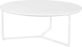 "FineBuy" dizaino kavos staliukas baltas 80 cm apvalus matinis baltai dažytas modernus svetainės stalas MDF medienos poilsio sofos stalas metalinis rėmas