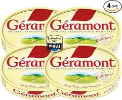 "Géramont" minkštasis sūris "Natural" - 125 g, 4 vnt. | Prancūziškas sūris, pagamintas iš karvės pieno | Švelnus ir kreminis