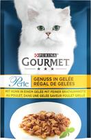 "Gourmet Perle Genuss in Jelly" drėgnas kačių ėdalas su vištiena ir smulkia kepta vištiena Pastaba, 26 vnt. (26 x 85 g)
