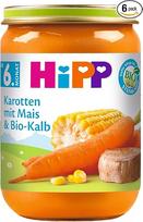 "HiPP" morkos su kukurūzais ir ekologiška veršiena, 6 vnt. (6 x 190 g)